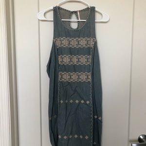Free people denim dress with embroidery